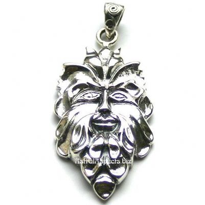 Sterling Silver Green Man Pendant - New Age Shops Royston