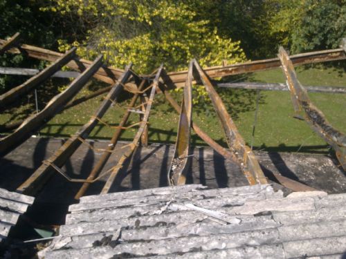 Fire Damaged Steelwork Before We Replaced It - Asbestos Removal Companies Chesterfield