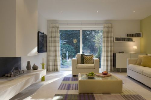 Contemporary style interlined curtain to contemporary track