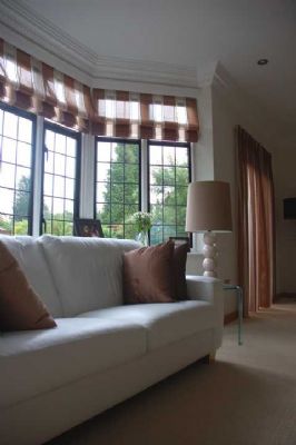 Sheer Roman Blinds to large bay window