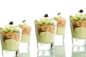 Salmon, avocado and shrimp cocktail. - Catering Companies London