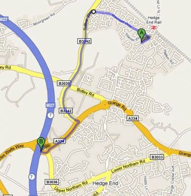 A map which shows where we are located - Bed and Breakfasts Southampton