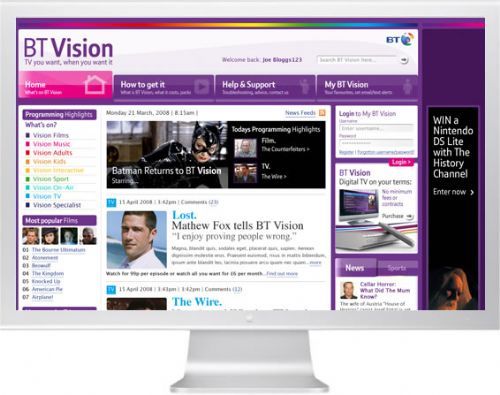 BT Vision - Website Graphics Designers Bristol
