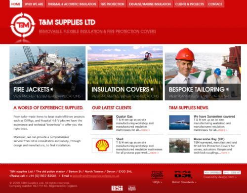 T&M Supplies website - Website Graphics Designers Bristol