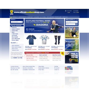 Scottish FA / Online e-commerce site - Website Graphics Designers Bristol
