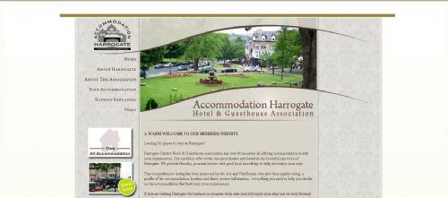 Accommodation Harrogate Website created for a Hotel and Association - Website Design Companies Hartlepool