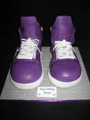 Purple High Top Trainers Cake - Cake Designers Bromley