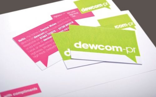 Dewcom business cards - Graphic Designers Macclesfield