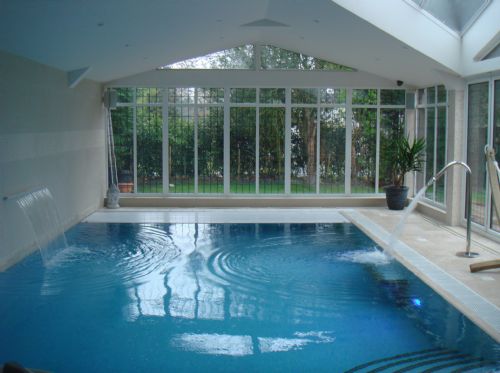 Indoor deck level swimming pool installation. - Swimming Pool Construction Companies Warrington