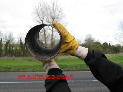 After cleaning, Flue Pipe NOW SAFE - Chimney Sweeps Orpington