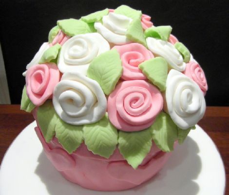 Mother's day cake- vanilla sponge and vanilla buttercream decorated with fondant icing - Occasion Cake Makers Chessington