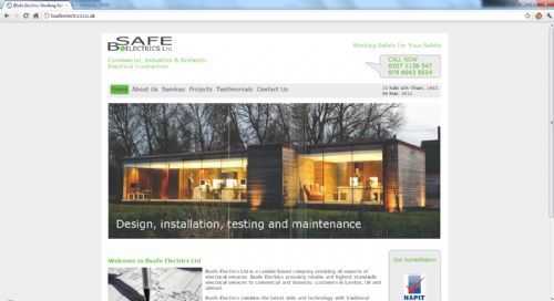 BsafeElectrics Website Design - Website Design Companies London