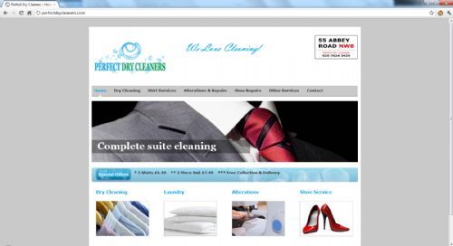 Perfect Dry Cleaners Web Design - Website Design Companies London