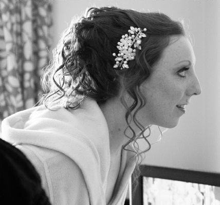 Curly up do with clip in Extensions and hair padding...not that you would know :) - Mobile Hairdressers Wakefield