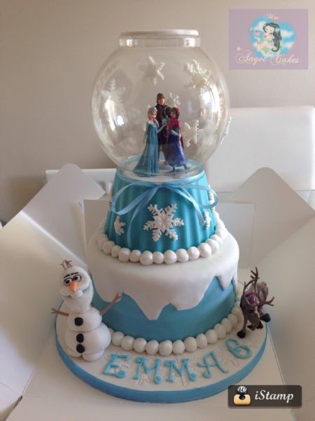 Frozen Birthday Cake With Snow Dome Frozen Birthday Cake With Snow Dome