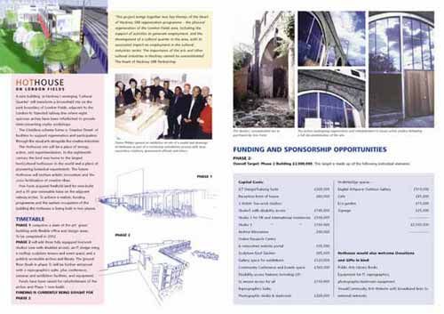 Fundraising brochure for Free Form Arts Trust, inside spread - Design and Print Services Llandysul