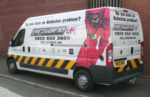 A partial  Vehicle wrap. Fully produced in house on our large format digital printer. - Sign Makers Rochdale