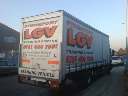 Another curtain sided vehicle for stockport hgv training. - Sign Makers Rochdale