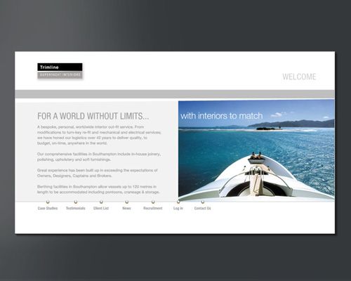 website designed for Trimline Superyacht interiors - Advertising Agencies Southampton