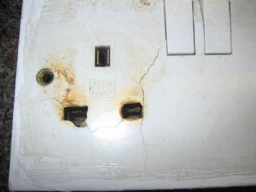 If you spot this kind of heat damage give me a call, your socket is overloaded!