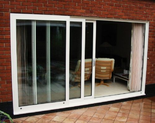 Residential three part sliding patio door