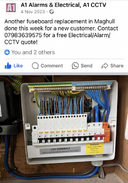 Electrical work in Merseyside.