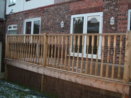 Timber decking.