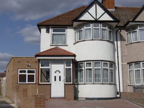 Extension side with porch