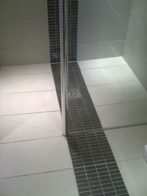 Wet room floor.