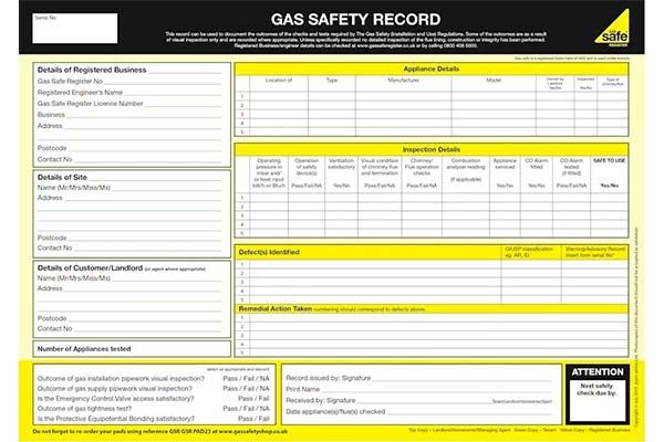 Gas Safety inspection.
