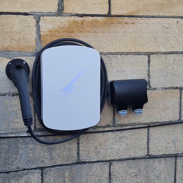 Ultra white hypervolt ev charging point, also outdoor socket.