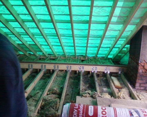 Framework for suspended floor and re-timbered roof