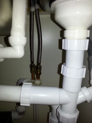 Repair work under the sink
