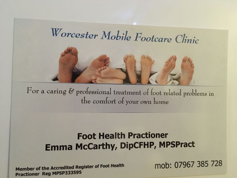 Worcester Mobile Foot Clinic, Worcester 4 reviews Foot Health