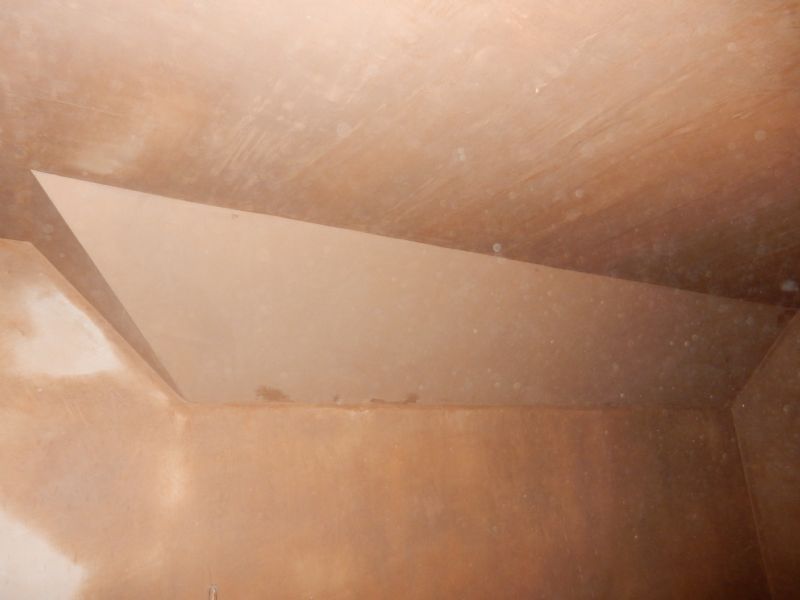 Sloping celing.