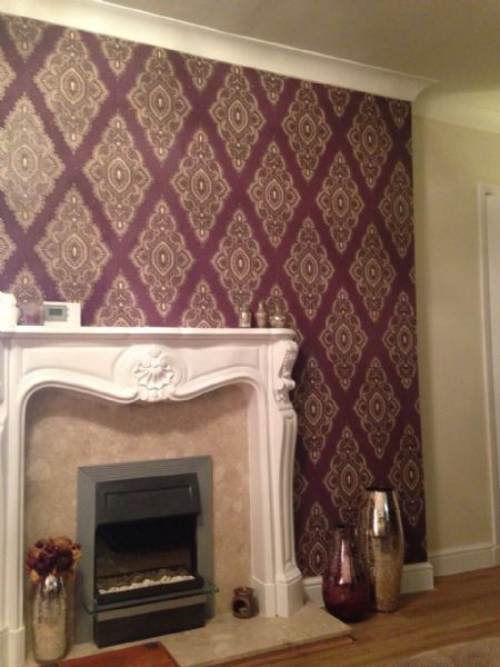 Wallpapered feature wall