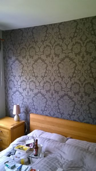 Bedroom wallpaper feature wall