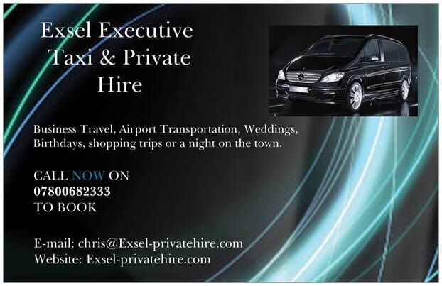 exsel executive taxi and hire hire taxi transport business card