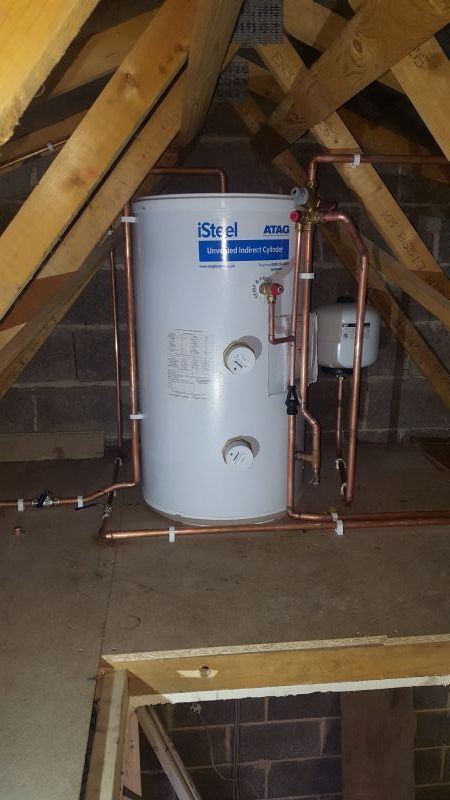 Unvented hot water cylinder