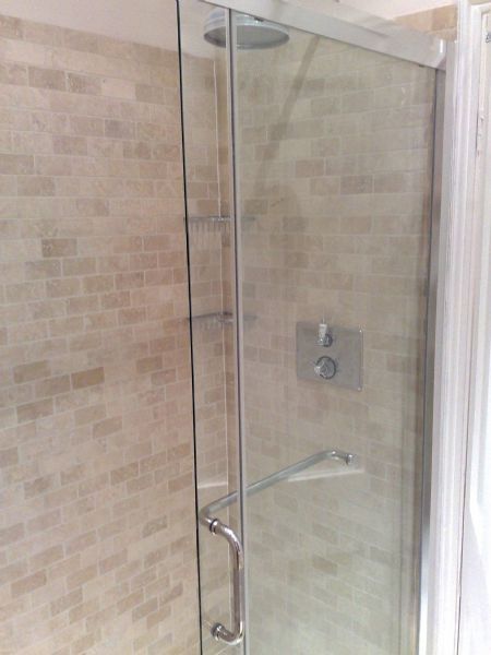 Walk in shower.