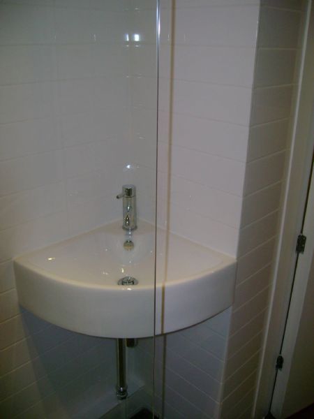 Corner basin.