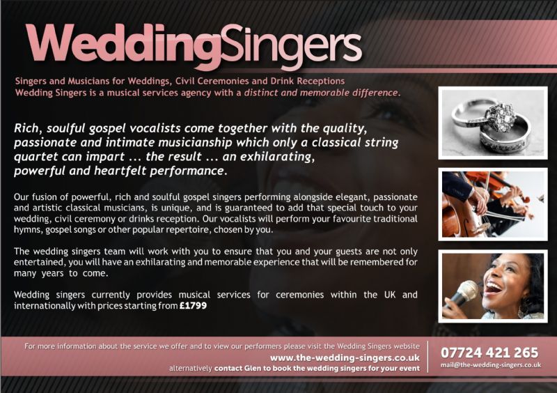 Wedding Singers, London Wedding Entertainer FreeIndex