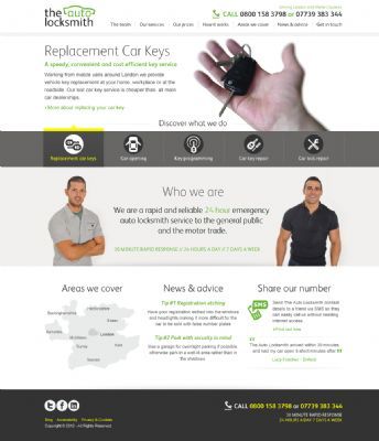 The Auto Locksmith website
