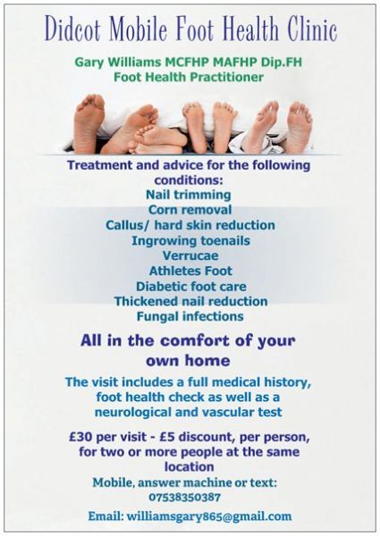 Didcot Mobile Foot Health Clinic, Abingdon | Foot Health Practitioner