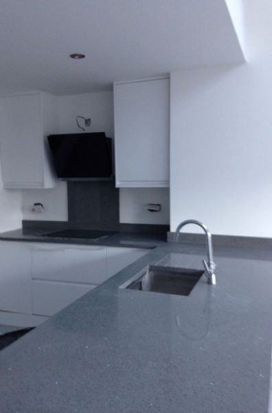 Mtstones grey mirror flecks kitchen worktop.
