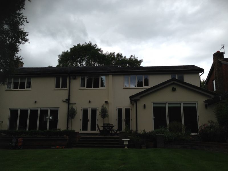 Monocouche render in cream colour.