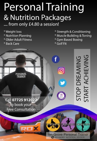 ian grove personal trainer nutrition advisor swansea business flyer