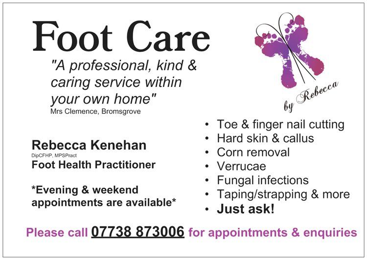 Foot Care by Rebecca, Bromsgrove Foot Health Practitioner FreeIndex