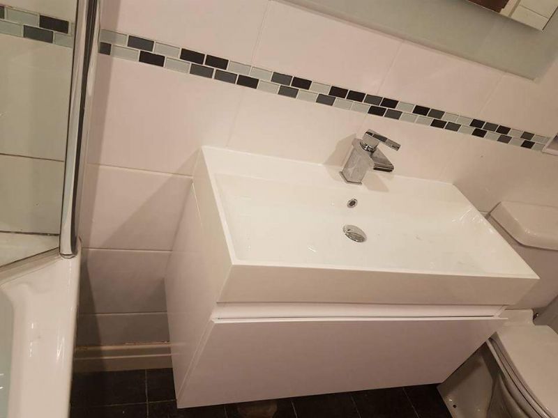 Basin vanity unit ready to use.