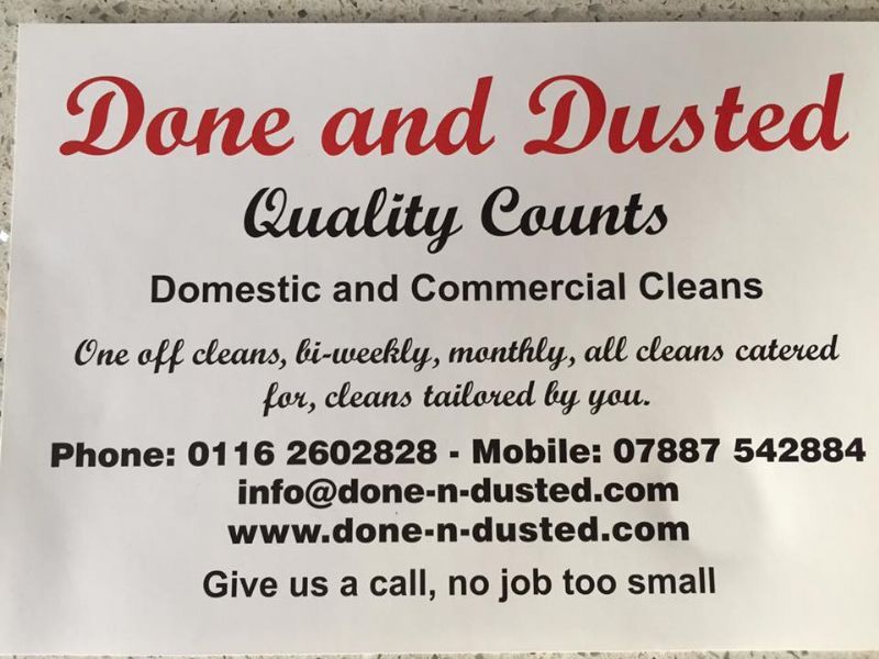 Done and Dusted, Leicester Domestic Cleaning Company FreeIndex